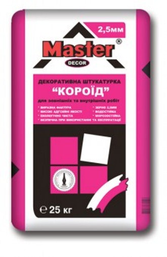 Штукатурка декоративная Мастер Короед (белая) 3,5 мм, 25 кг цена купить в Киеве